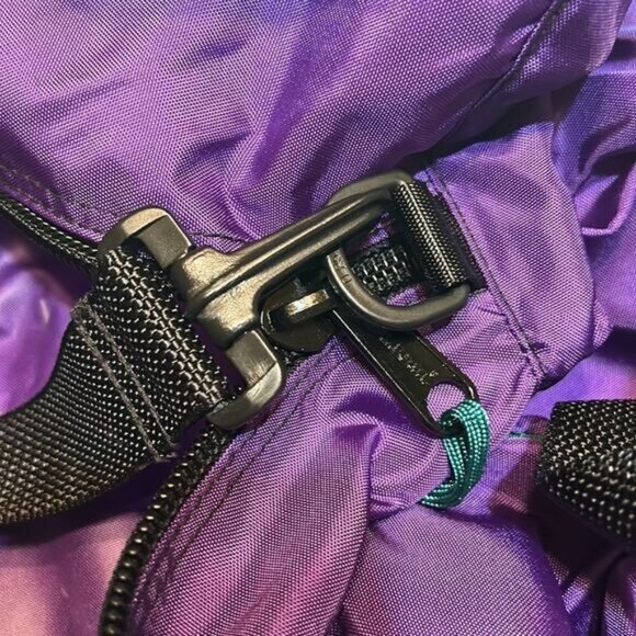 L.L. Bean Purple & Green Duffel Bag With Black Strap - Picture 8 of 8